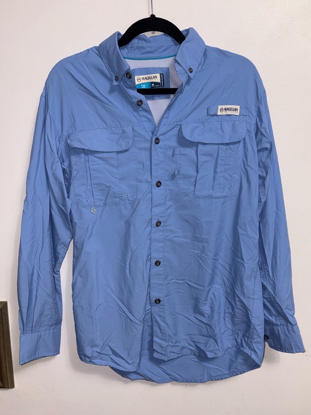 Magellan Outdoors Men’s Light Blue Lightweight Shirt Jacket